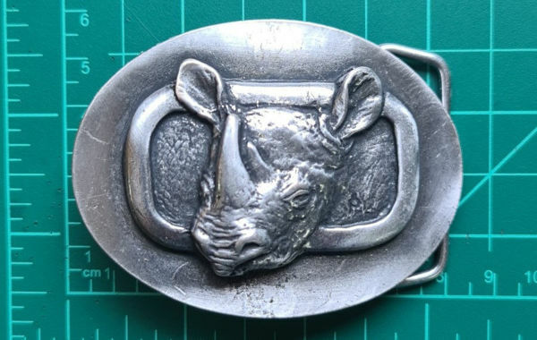 Picture of Buckle Rhino 40mm Antique Silver Look